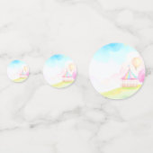 Sweet pastel onederland waterverf 1e verjaardag confetti (Achterkanten)