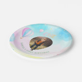 Sweet pastel onederland waterverf 1e verjaardag papieren bordje (Gekanteld)