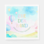 Sweet pastel onederland waterverf 1e verjaardag servet (Voorkant)