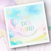 Sweet pastel onederland waterverf 1e verjaardag servet