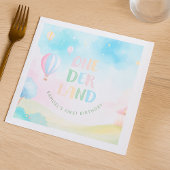 Sweet pastel onederland waterverf 1e verjaardag servet