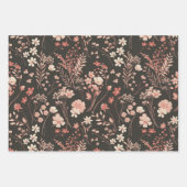 Sweet Pastel Peach Cream Rustieke Waterverf Bloeme Inpakpapier Vel (Voorkant 2)