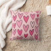 Sweet Pastel Pink Hearts Seamless Pillow  Kussen (Deken)