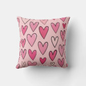 Sweet Pastel Pink Hearts Seamless Pillow  Kussen (Achterkant)