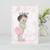 Sweet Pastel Pink Shab Chic Baby shower Kaart (Staand voorkant)
