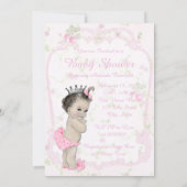 Sweet Pastel Pink Shab Chic Baby shower Kaart (Achterkant)