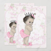 Sweet Pastel Pink Shab Chic Baby shower Kaart (Voorkant / Achterkant)