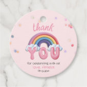 Sweet Pastel Rainbow Balloon Thank You Bedankjes Labels (Voorkant)