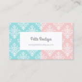 Sweet Pastel Roze en Blauw Damask Boutique Visitekaartje (Voorkant)