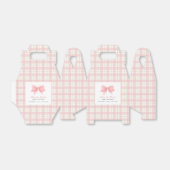 Sweet Pastel Roze Plaid Gingham Bow Baby shower Bedankdoosjes (Uitgevouwen)