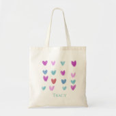  Sweet Pastel Waterverf Harten Tote Bag (Voorkant)
