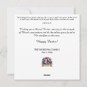 Sweet Pastel Waterverf Lam Konijnenbloemen Feestdagenkaart (Achterkant)