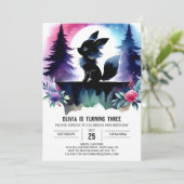 Sweet Pastel Wolf Verjaardag Kaart (Staand voorkant)