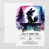 Sweet Pastel Wolf Verjaardag Kaart (Voorkant / Achterkant)