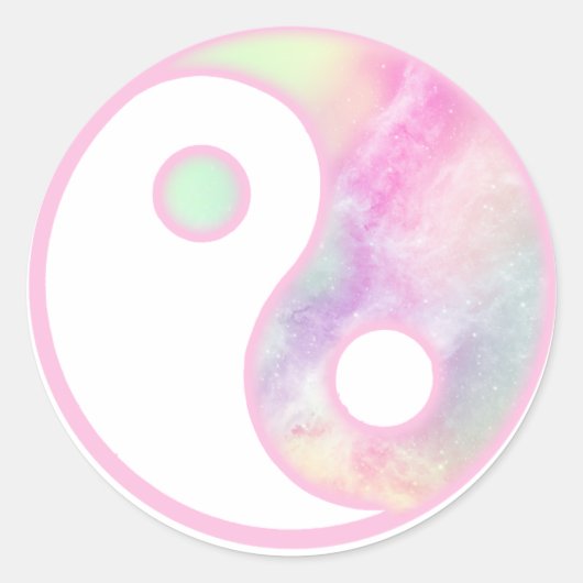 Sweet Pastel Yin Yang Ronde Sticker (Voorkant)