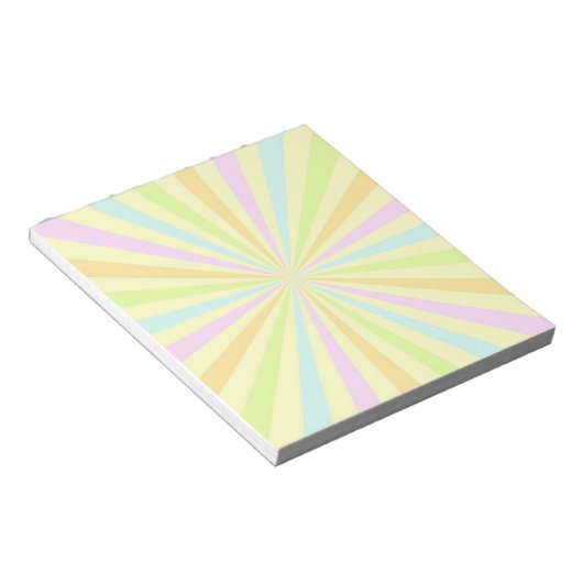 Sweet pastels draaiend wiel Sun Burst Notitieblok (Schuin)