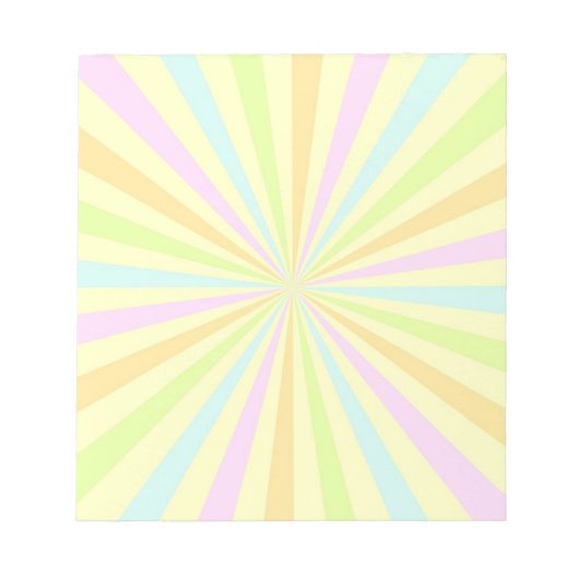 Sweet pastels draaiend wiel Sun Burst Notitieblok (Voorkant)