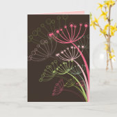 Sweet Pastels Roze Dandelions Modern Stijlvol Chic Kaart (Gele Bloem)