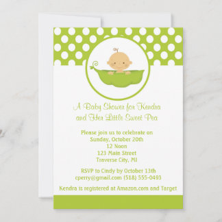 Sweet Pea Baby shower - Boy Pea in a Pod Kaart