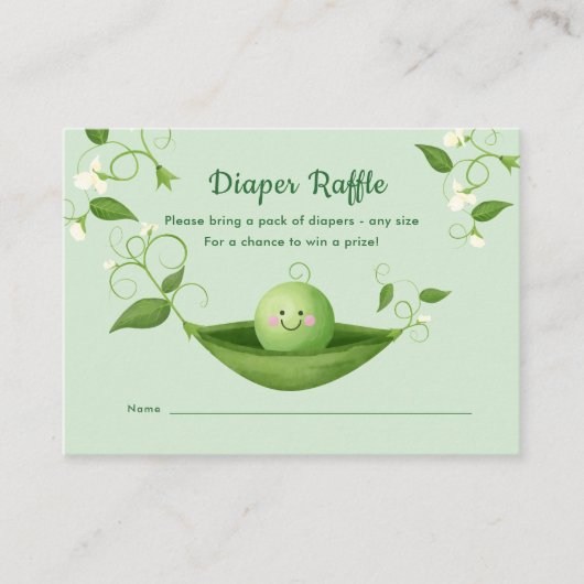 Sweet Pea Baby shower Diaper Raffle Enclosure Card Informatiekaartje (Voorkant)
