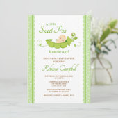 Sweet Pea Baby shower Invitation, Gender Neutral Kaart (Staand voorkant)