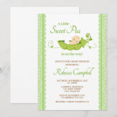 Sweet Pea Baby shower Invitation, Gender Neutral Kaart (Voorkant / Achterkant)