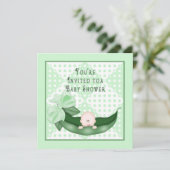 Sweet Pea Baby Shower Invitations (groen) Kaart (Staand voorkant)