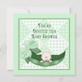 Sweet Pea Baby Shower Invitations (groen) Kaart (Voorkant)