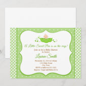 Sweet Pea Baby shower Uitnodiging Genderneutraal (Voorkant / Achterkant)