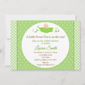 Sweet Pea Baby shower Uitnodiging Neutraal Baby (Voorkant)