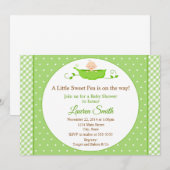 Sweet Pea Baby shower Uitnodiging Neutraal Baby (Voorkant / Achterkant)