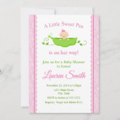 Sweet Pea Baby shower Uitnodiging roze Baby (Voorkant)