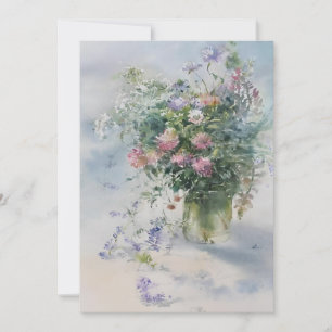 Sweet Pea bij Waterverven Feestdagenkaart