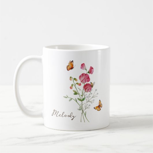 Sweet Pea Birth Month Flower Koffiemok (Links)