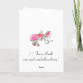 Sweet Pea blanco kaart (Achterkant)