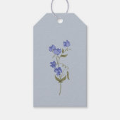 Sweet Pea Bloemen Blauw Dank u bruiloft Cadeaulabel (Voorkant)