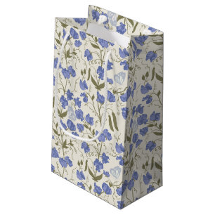 Sweet Pea Bloemen Blauw en Crème Klein Cadeauzakje