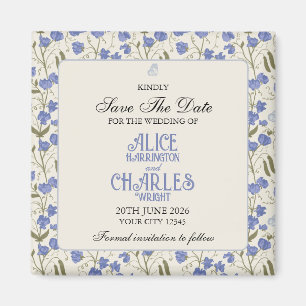 Sweet Pea Bloemen Blauw en Crème Magneet
