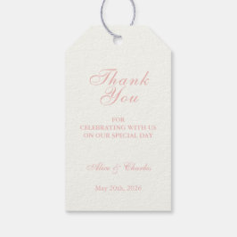 Sweet Pea Bloemen Roze Crème Dank U Trouwen Cadeaulabel