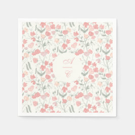 Sweet Pea Bloemen Roze en Crème Servet