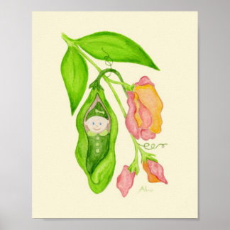 Sweet Pea Bloemenmeisje art print poster