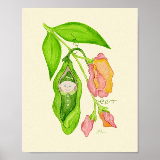 Sweet Pea Bloemenmeisje art print poster (Voorkant)