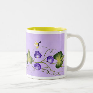 Sweet Pea Blossom en Butterfly Tweekleurige Koffiemok
