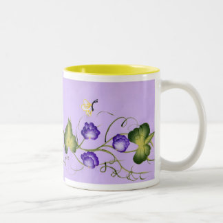Sweet Pea Blossom en Butterfly Tweekleurige Koffiemok