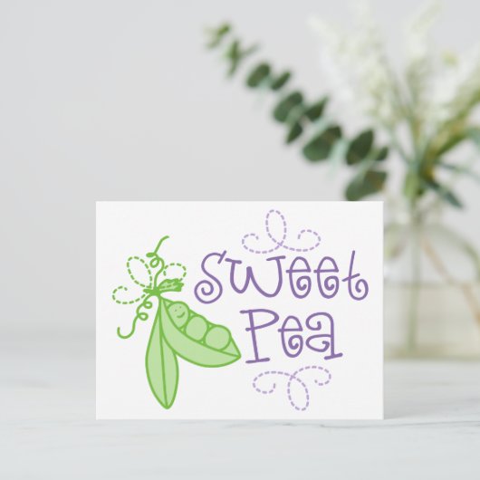 Sweet Pea Briefkaart (Staand voorkant)