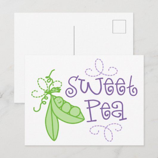 Sweet Pea Briefkaart (Voorkant / Achterkant)