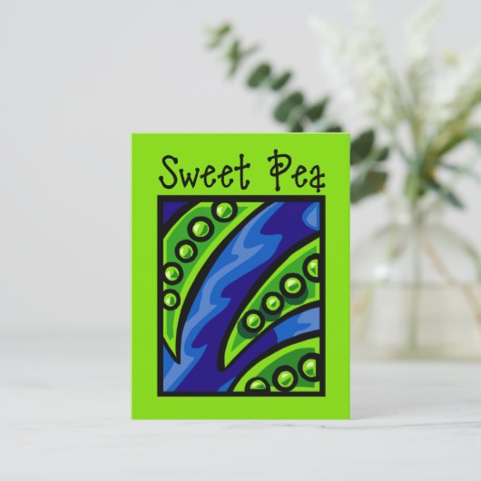 Sweet Pea Briefkaart (Staand voorkant)