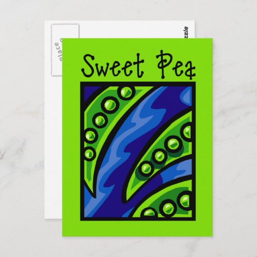 Sweet Pea Briefkaart (Voorkant / Achterkant)