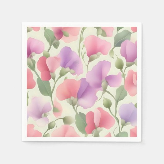 Sweet Pea Charming Retro Pastel Servet (Voorkant)