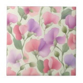 Sweet Pea Charming Retro Pastel Tegeltje (Voorkant)